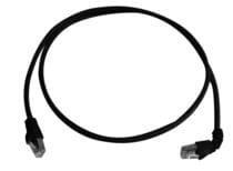 Patchcord ekranowany RJ45/RJ45 90°  S/FTP kat. 6A  , długość 1 m, AWG 27/7 izolacja LS0H czarny (L00000A0202)