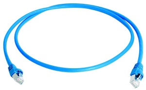 Patchcord ekranowany RJ45/RJ45 S/FTP kat. 6A , długość 0,5 m, AWG 27/7 izolacja LS0H, niebieski (L00000A0075)