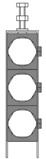 Uchwyt potrójny na kabel 1/4" (śr. 8mm) na płaskownik 3-20 [FC B20 3x1/4" (8)]