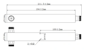 2-drogowy dzielnik mocy, 698-2700MHz, IM3<=-155dBc, 200W, złącza N gniazdo, TECHPRONET