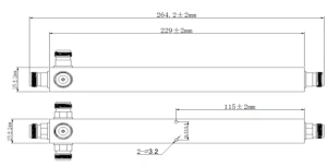 4-drogowy dzielnik mocy, 698-2700MHz, IM3<=-155dBc, 200W, złącza N gniazdo, TECHPRONET