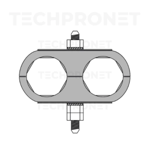 CU 2 X 1/2" (17) uchwyt podwójny na feeder 1/2" (śr. 17mm) uniwersalny
