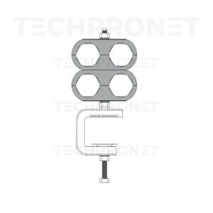 Uchwyt poczwórny na kabel 8mm uniwersalny (kowadełko) [FCU 4x8mm (8)]