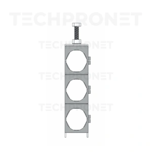 Uchwyt potrójny na feeder 1.5/8" (śr. 52mm) na C szynę (Uniwersalny) [FC E 3x1.5/8" (52)]