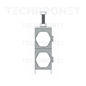 Uchwyt podwójny na kabel 1/4" (śr. 9mm) na płaskownik, rurę 2-25 [FC M 2x1/4" (9)]