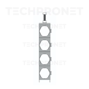 Uchwyt poczwórny na feeder 1.5/8" (śr. 52mm) na płaskownik, rurę 2-25 [FC M 4x1.5/8" (52)]
