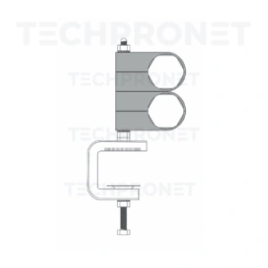 Uchwyt podwójny na feeder 1/2" (śr. 17mm) uniwersalny (kowadełko) [FU 2x1/2" (17)]