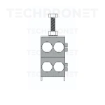 Uchwyt poczwórny (2x2) na kabel 8mm na C Szynę [FC C 4 x 8 2R (8)]