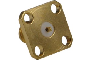 SMA gniazdo kołnierzowe 4 otworowe,złocone  gorący płaski 1,3x0,3 mm (J01151A0851)