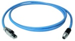 Kabel przyłączeniowy  wtyk  M12 X-code / wtyk RJ45, kat.6a  długość 1,0 m . Izolacja LS0H do zastosowań w pojazdach szynowych  