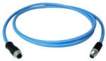 Kabel przyłączeniowy  wtyk/gniazdo  M12 X-code, kat.6a  długość 7,5 m . Izolacja LS0H do zastosowań w pojazdach szynowych    