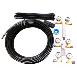 Zestaw rozdzielacza powietrza 6- drogowy, regulacja ciśnienia 0 -1 bar 