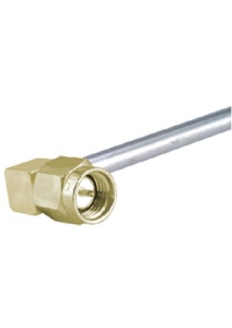 SMA wtyk kątowy  na kable typu RG402/UT-141. Pasmo DC-18,0 GHz   