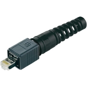 RJ45 wtyk hermetyczny kat.6A  10 Gbit ,systemu STX (wariant 4) z usztywniaczem kabla (J80026A0016)