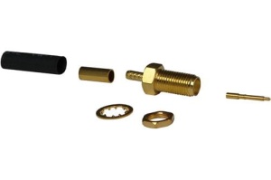 SMA RP gniazdo zagniatane panelowe na RG174/316/LL100