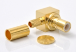 SMB wtyk zagniatany kątowy  na  RG174/188/316 złocony (J01160A0531)