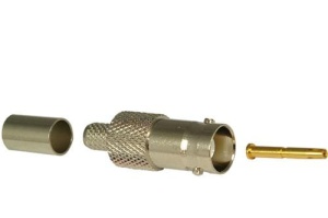 BNC 75 ohm, gniazdo zagniatane  na kabel RG59