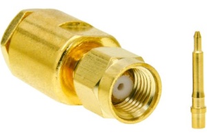 SMA wtyk lutowano skręcany na RG58/LL195  złocony