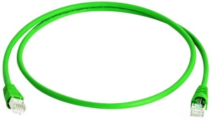 Patchcord ekranowany RJ45/RJ45 S/FTP kat. 6A , długość 10 m, AWG 27/7 izolacja LS0H, zielony (L00005A0028)