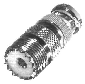 Adapter BNC-m/UHF-f, piny niklowane