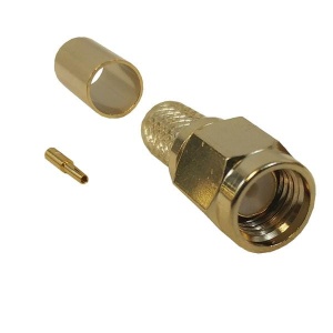 SMA RP wtyk zagniatany na H155/LMR240 ,złocony