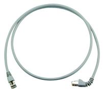 Patchcord ekranowany RJ45/RJ45 90°  S/FTP kat. 6A  , długość 5 m, AWG 27/7 izolacja LS0H szary (L00003A0119)