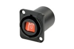 MTP®12 system zagęszczony opticalCON, adapter panelowy gniazdo-gniazdo  serii D-shape , obudowa w kolorze czarnym 