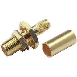 SMA gniazdo zagniatane panelowe pozłacane na kabel H155/CNT240 z uszczelką  z dużym kołnierzem  (J01151A1111)