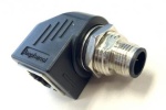 Adapter panelowy kątowy M12 D-code wtyk 4 pinowy na gniazdo RJ45  