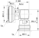Adapter kątowy  7-16 gniazdo - 4.3-10 gniazdo 
