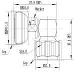 Adapter kątowy  7-16 gniazdo - N wtyk