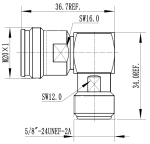 Adapter kątowy  4.3-10 gniazdo - N gniazdo