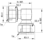 Adapter kątowy  4.3-10 wtyk - 4.3-10 wtyk