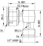 Adapter kątowy  4.3-10 wtyk - N gniazdo