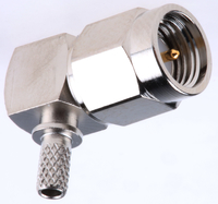 SMA wtyk zagniatany kątowy na kabel RG174, RG316, niklowany (J01150A0069)