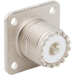 UHF ( UC1)gniazdo kołnierzowe uniwersalne SO-239 -izolator teflon , pin srebrzony