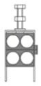 Uchwyt poczwórny (2x2) na kabel 1/4' (śr. 11mm) na kątownik 50mm [FC A5 4x1/4" 2R (11)]
