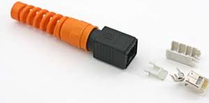 RJ45 wtyk hermetyczny kat.6A  ,systemu STX (wariant 4)  z usztywniaczem kabla (J80026A0014)