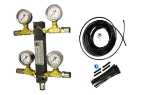 Zestaw rozdzielacza powietrza 4- drogowy, regulacja ciśnienia 0 -1 bar
