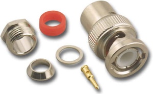 BNC 75 ohm, wtyk lutowano skręcany na kabel RG59