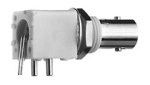 BNC gniazdo panelowe izolowane kątowe do PCB z kołkami mocującymi  (J01001A0038)