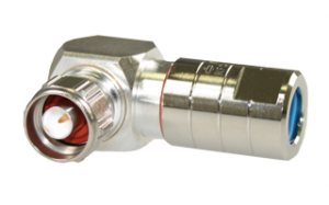 N wtyk skręcany kątowy na kabel typu SCF12-50J/FSJ4-50  Silver
