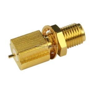 SMA gniazdo panelowe  krawędziowe do płytki PCB,złocone (J01151A0451)