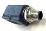 Adapter panelowy  M12 D-code wtyk 4 pinowy na gniazdo RJ45 