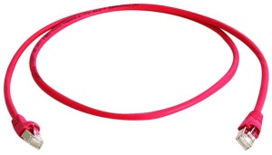 Patchcord ekranowany RJ45/RJ45 S/FTP kat. 6A , długość 10 m, AWG 27/7 izolacja LS0H, czerwony (L00005A0029)